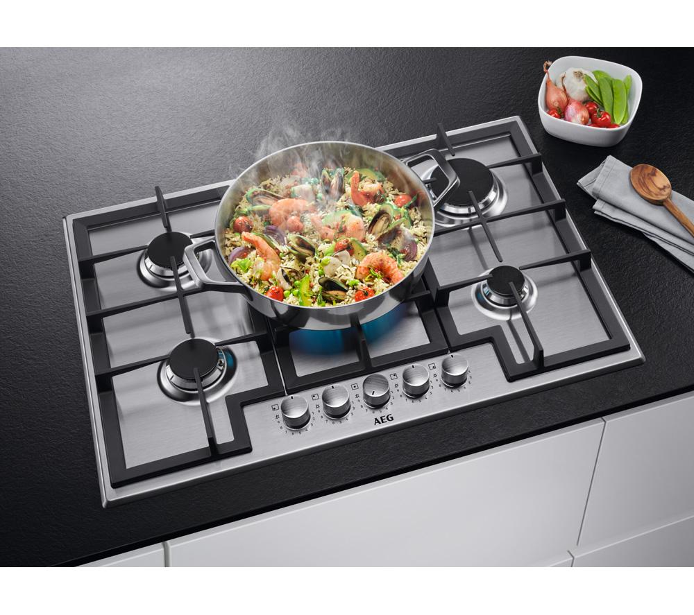 AEG HGB75400SM 75 cm Gas Hob - Stainless Steel image number 4 of 10