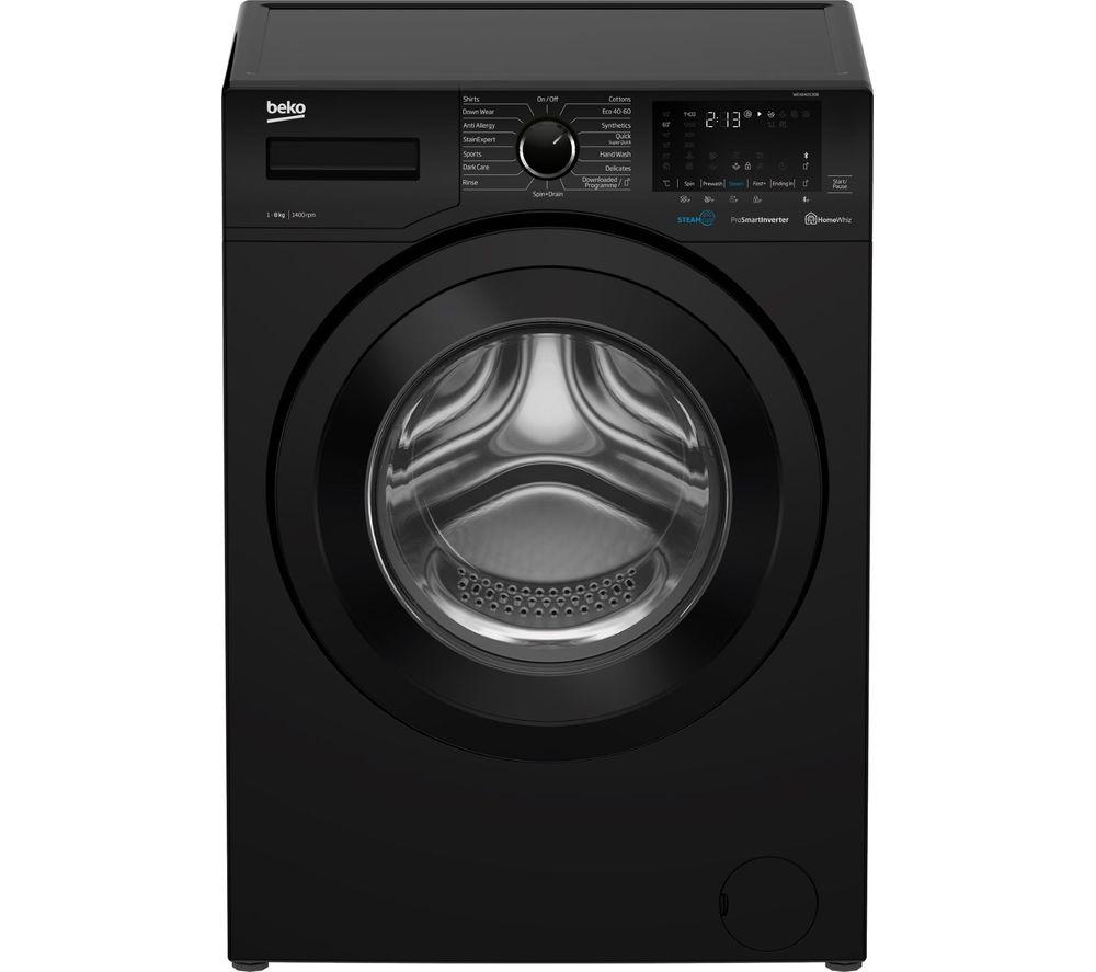 BEKO WEX840530B Bluetooth 8 kg 1400 Spin Washing Machine - Black