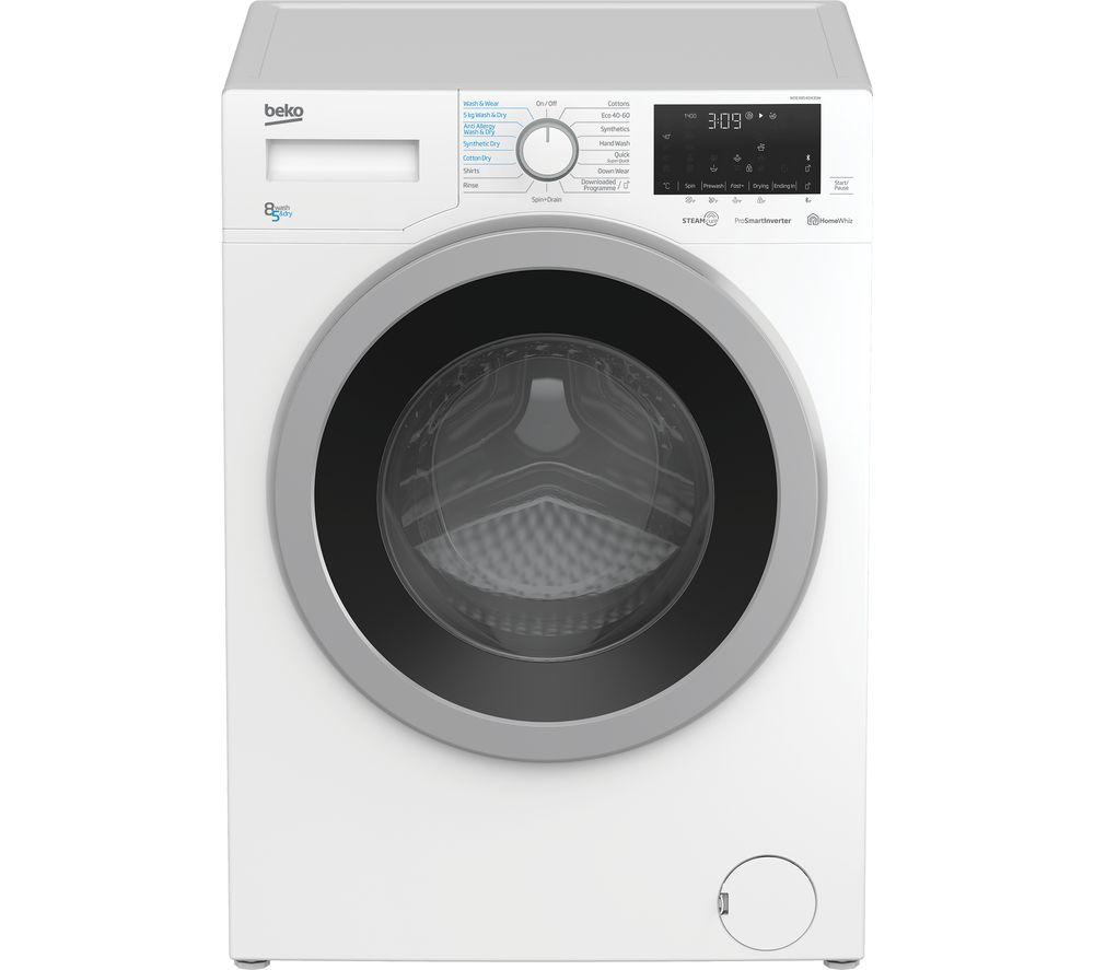 BEKO WDEX8540430W Bluetooth 8 kg Washer Dryer - White, White