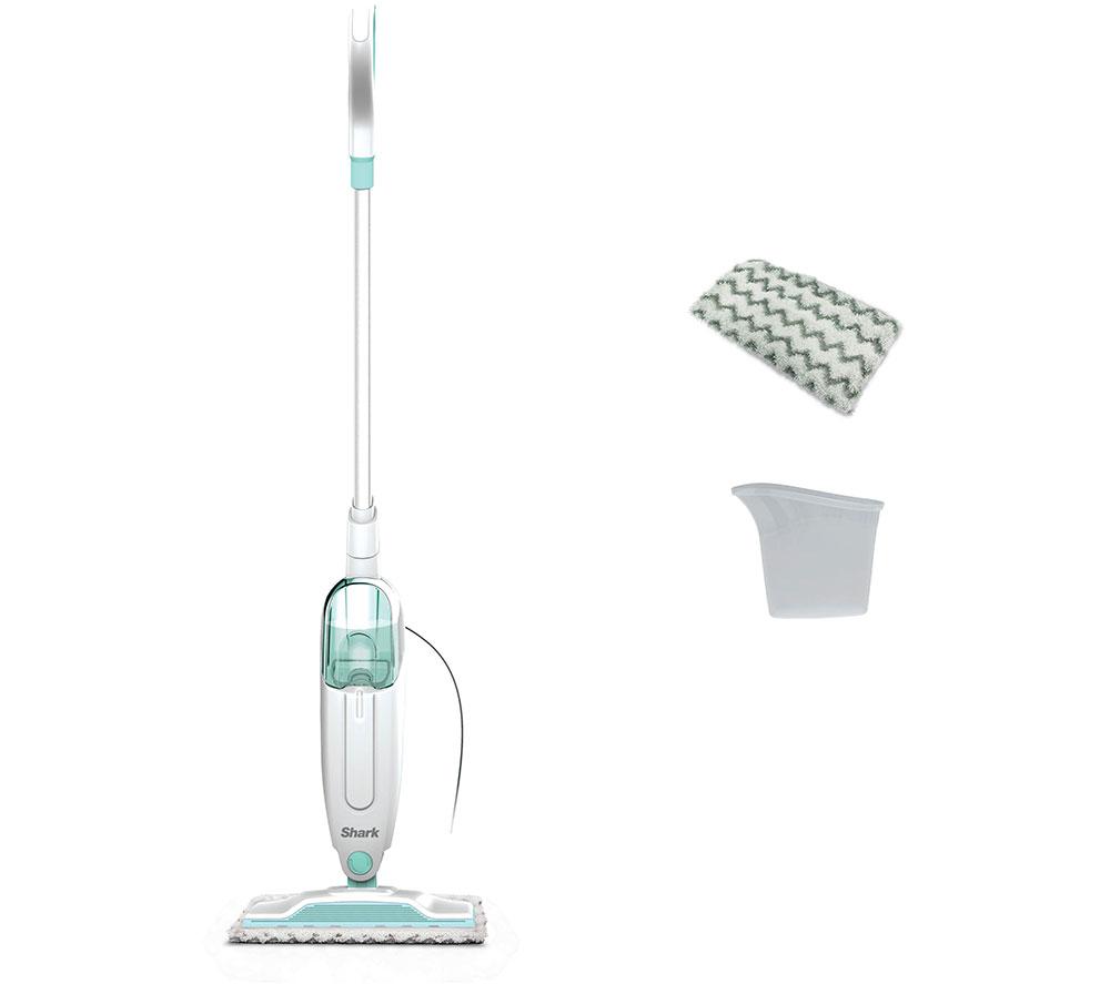 SHARK S1000UK Pro Steam Mop - White & Mint, Blue,White