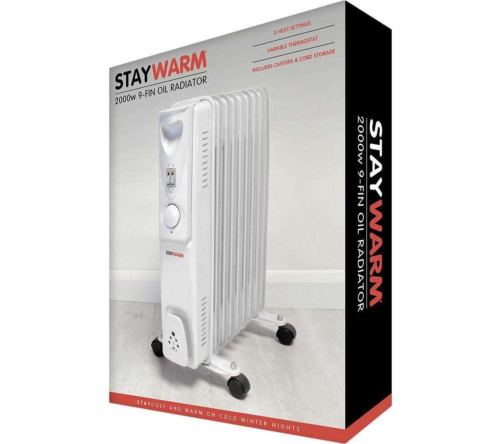 STAY WARM F2602GR Portable Oil-Filled Radiator - Grey image number 3 of 4