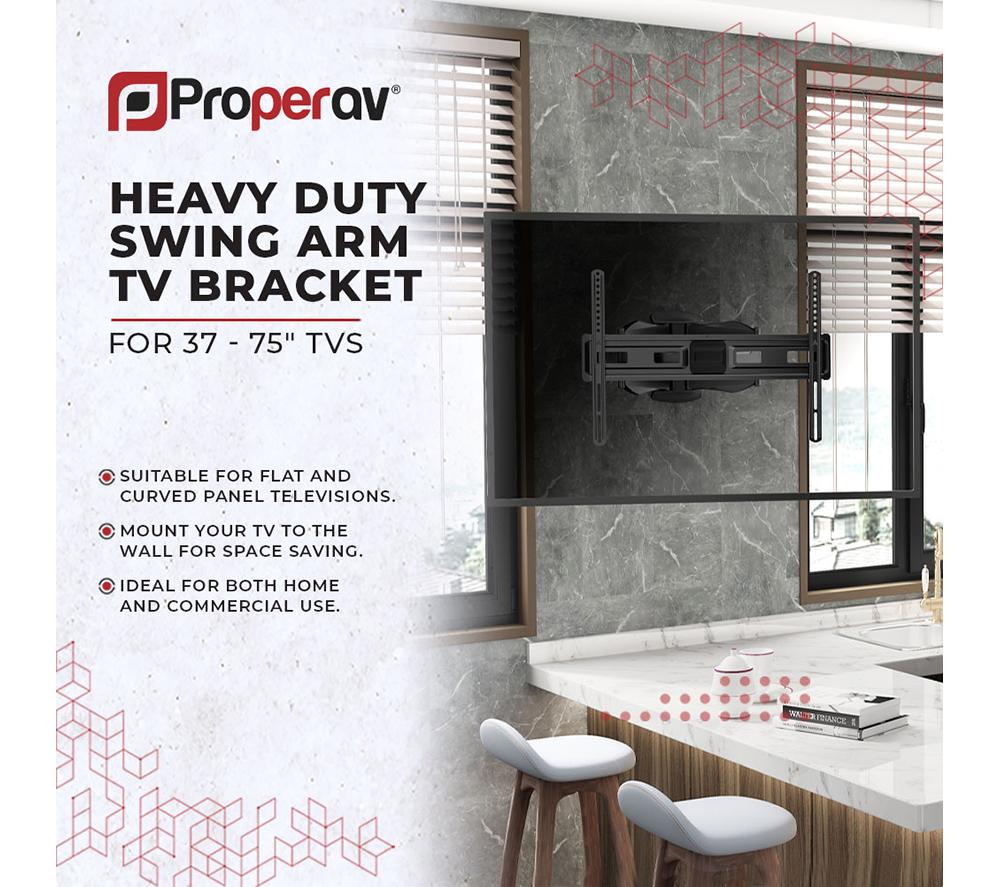 PROPERAV P-SWB66S-1 Full Motion 37-75" TV Bracket image number 3 of 10