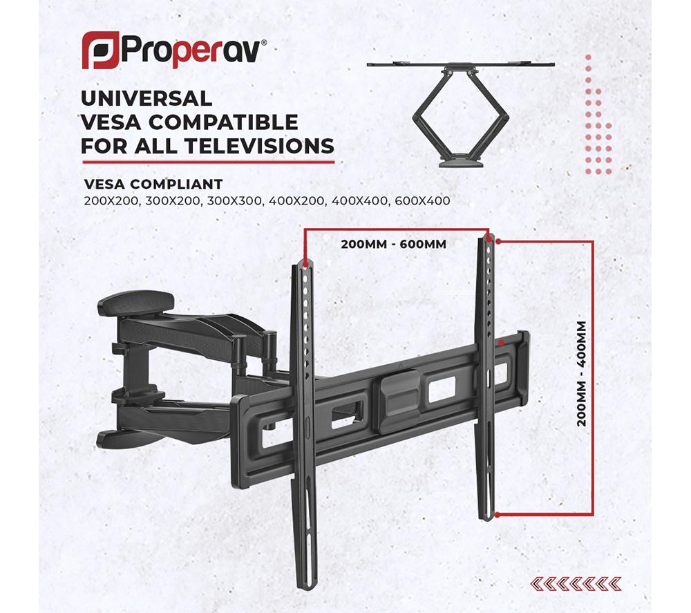 PROPERAV P-SWB66S-1 Full Motion 37-75" TV Bracket image number 4 of 10