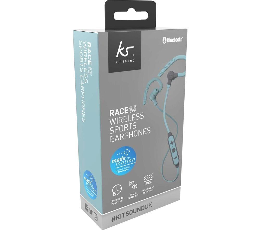 KITSOUND Race 15 KSRAC15BL Wireless Bluetooth Sports Earphones Blue