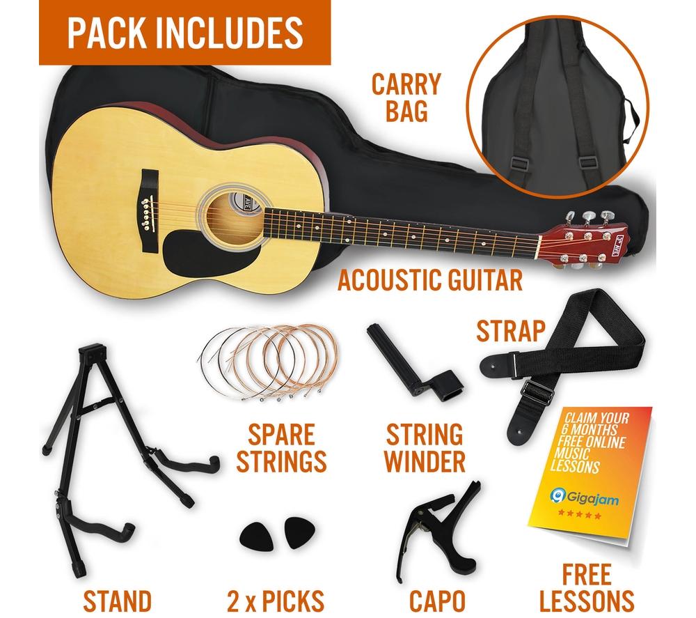 3RD AVENUE Full Size 4/4 Acoustic Guitar Ultimate Bundle - Natural image number 3 of 6