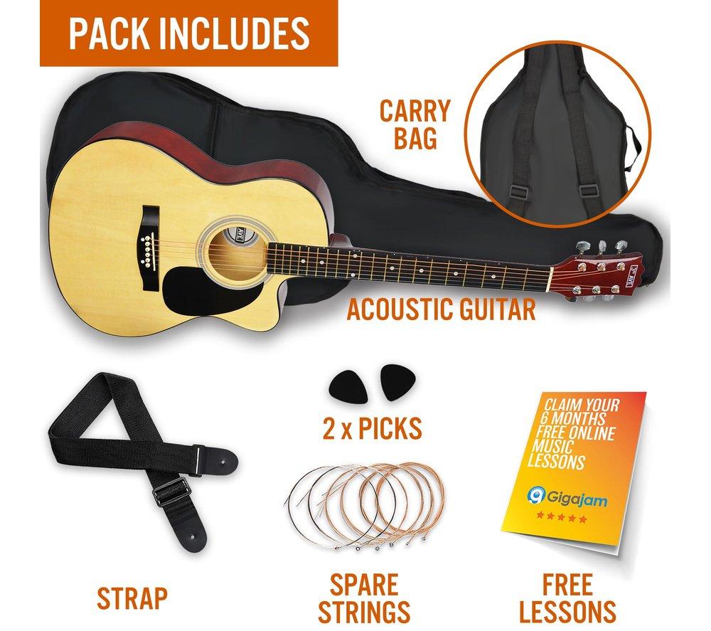 3RD AVENUE Full Size 4/4 Cutaway Acoustic Guitar Bundle - Natural image number 3 of 6