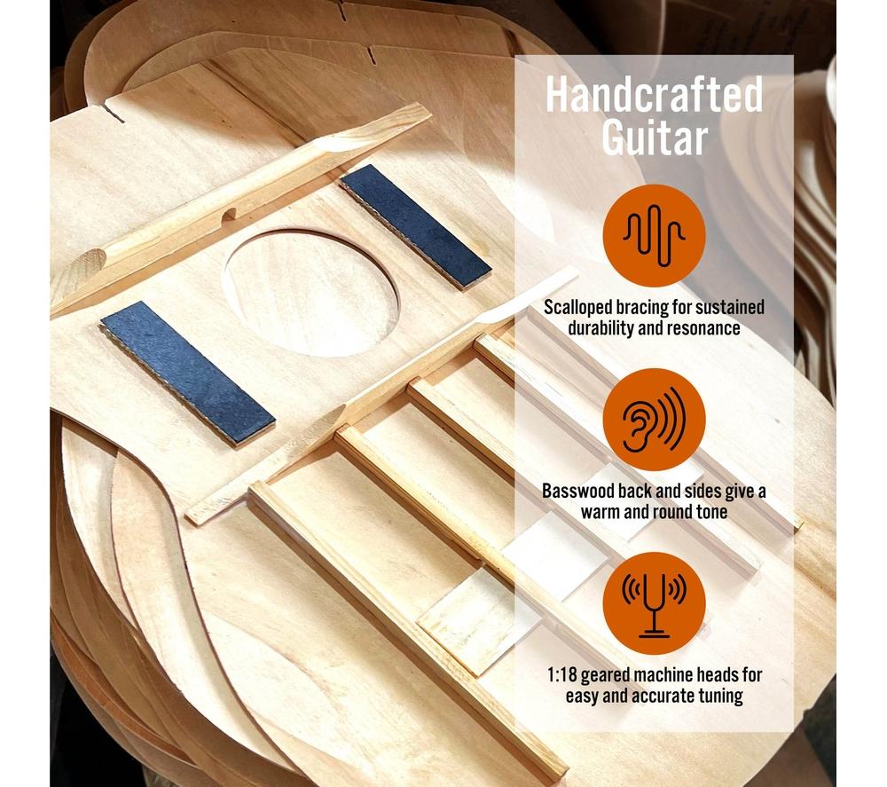 3RD AVENUE 1/2 Size Kids Classical Guitar Bundle - Pink image number 4 of 6