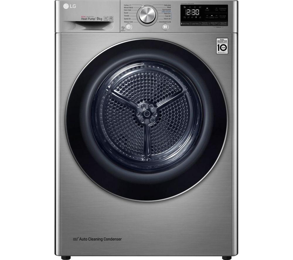 LG FDV909S WiFi-enabled 9 kg Heat Pump Tumble Dryer - Graphite