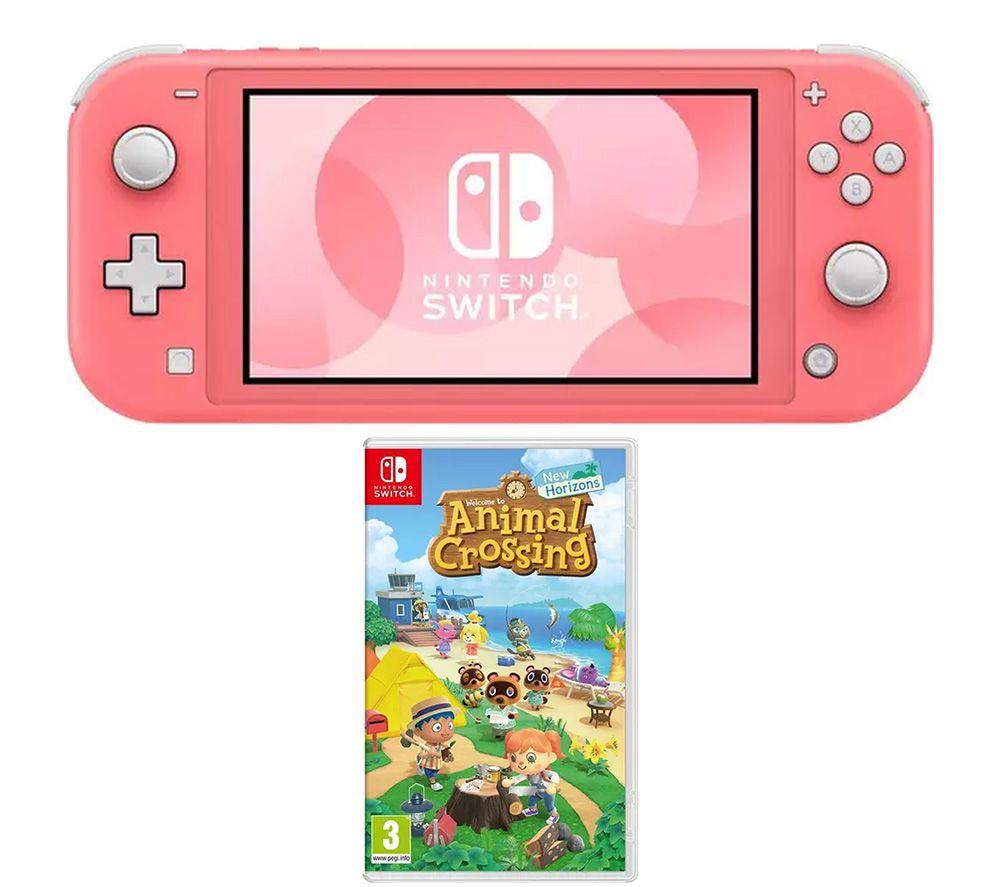 Nintendo Switch Lite (Coral) & Animal Crossing: New Horizons Bundle, Pink