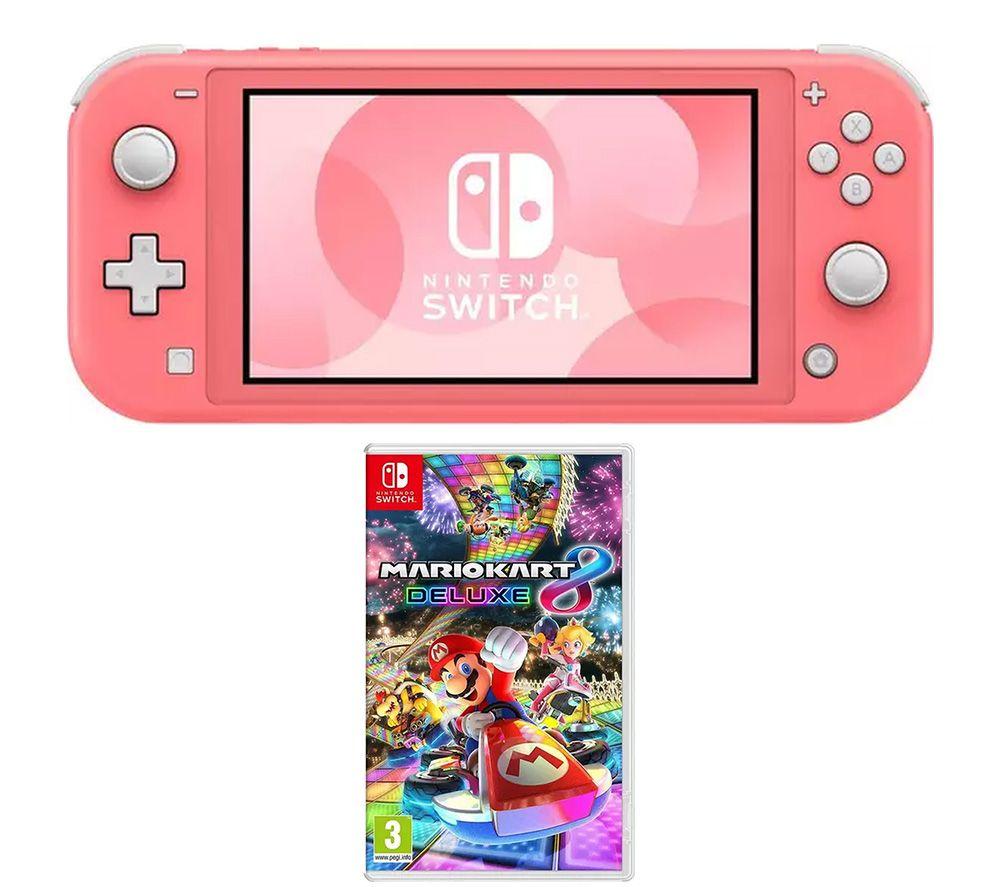 NINTENDO Switch Lite (Coral) & Mario Kart 8 Deluxe Bundle