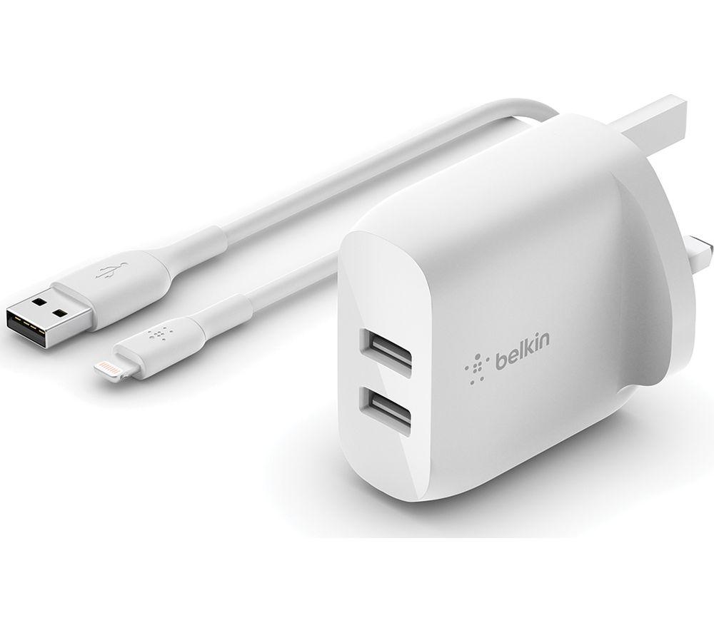 BELKIN Dual USB 24 W Wall Charger - White, White