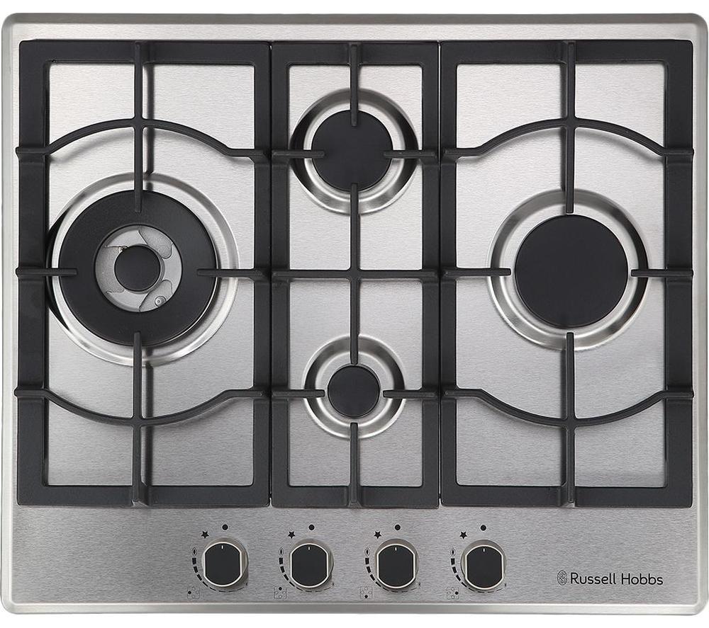 Russell Hobbs RH60GH403SS Gas Hob - Stainless Steel, Stainless Steel