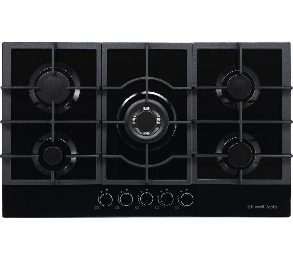 Russell Hobbs RH75GH602DS Midnight Collection Gas Hob - Black Glass