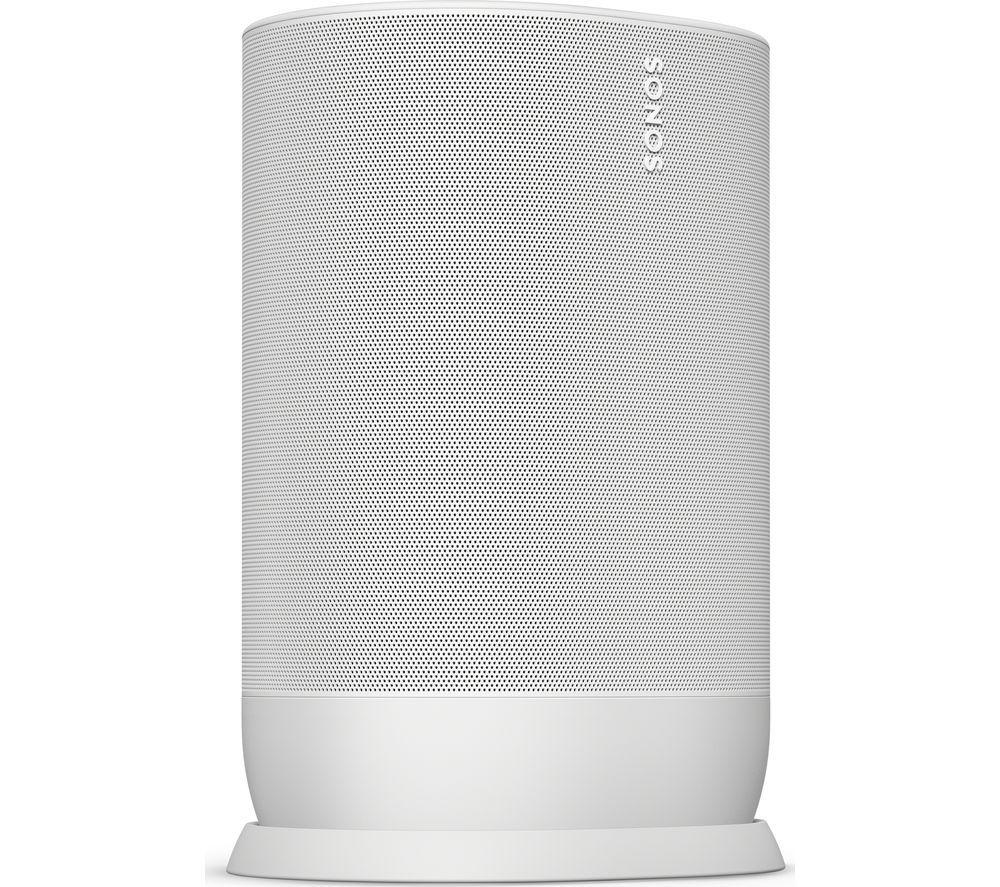 Sonos Move - The durable, battery-powered Smart Speaker for Outdoor and Indoor Listening, White, with Alexa built-in (includes charging base)