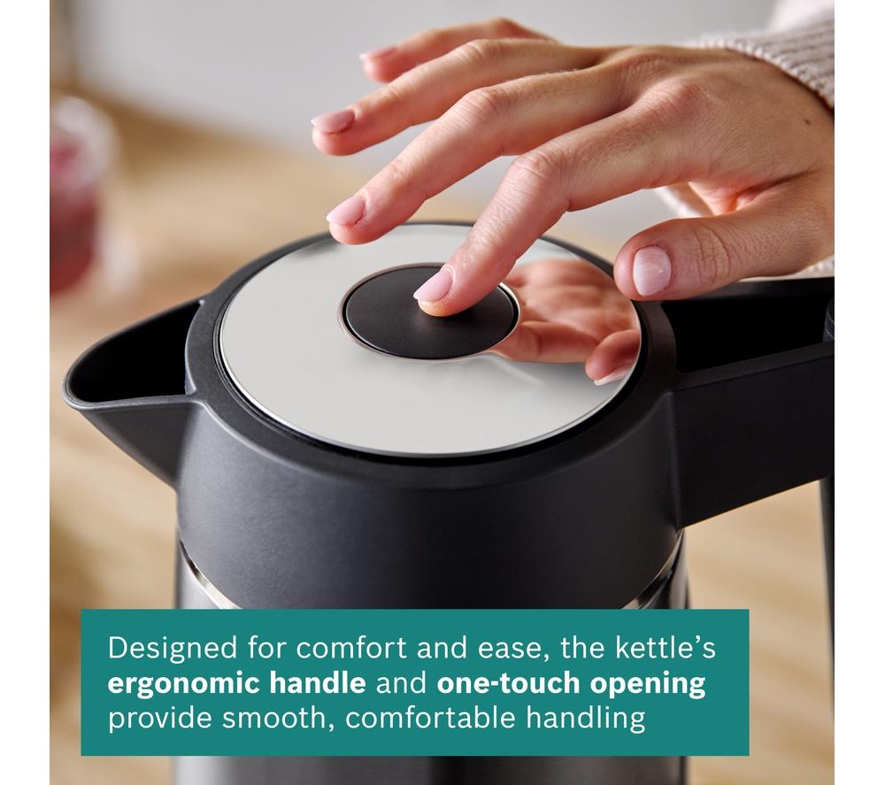 BOSCH DesignLine Ergo TWK5P475GB Cordless Jug Kettle - Black & Anthracite image number 8 of 10