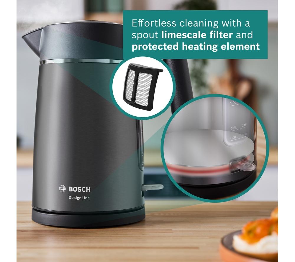 BOSCH DesignLine Ergo TWK5P475GB Cordless Jug Kettle - Black & Anthracite image number 9 of 10