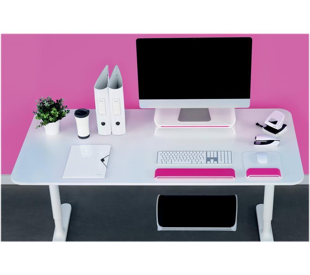 LEITZ Ergo WOW Monitor Stand - Pink & White image number 3 of 4