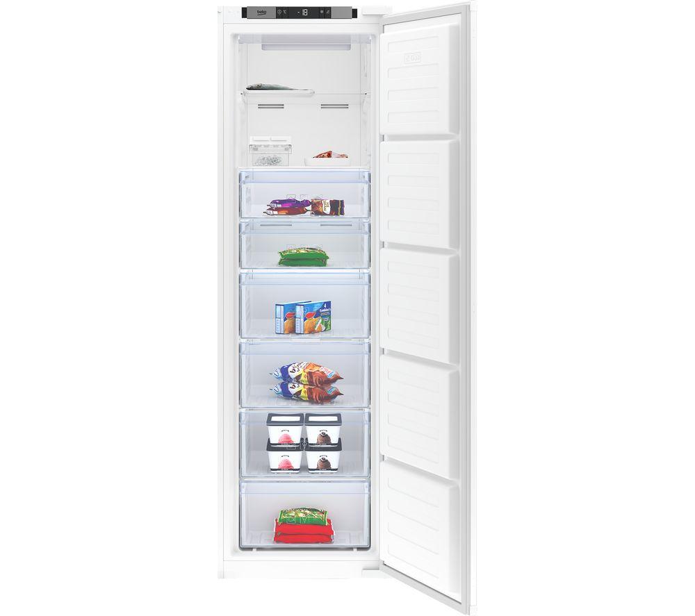 Beko BFFD3577 Integrated Frost Free Upright Freezer with Sliding Door Fixing Kit - F Rated