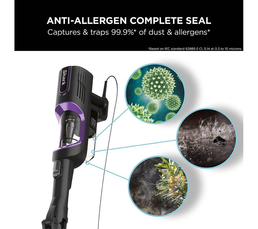 SHARK Anti Hair Wrap HZ500UK Bagless Vacuum Cleaner - Charcoal Grey & Purple image number 8 of 8