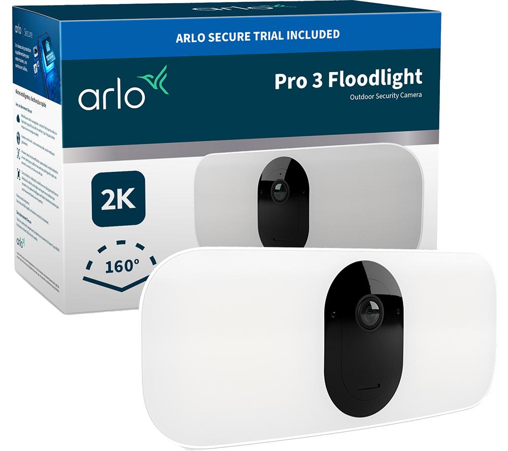 ARLO Pro 3 Floodlight Quad HD 1440p WiFi Security Camera, White