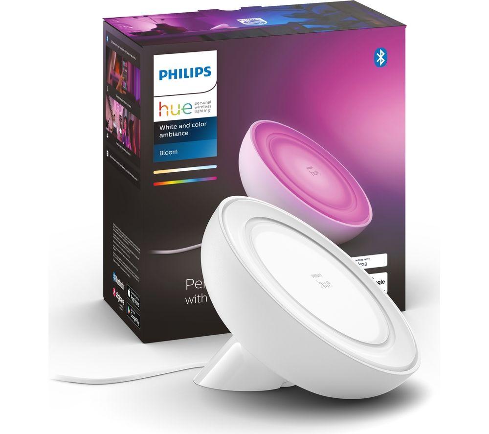 PHILIPS Hue White & Colour Ambiance Bloom 2.0 Smart Table Lamp - White