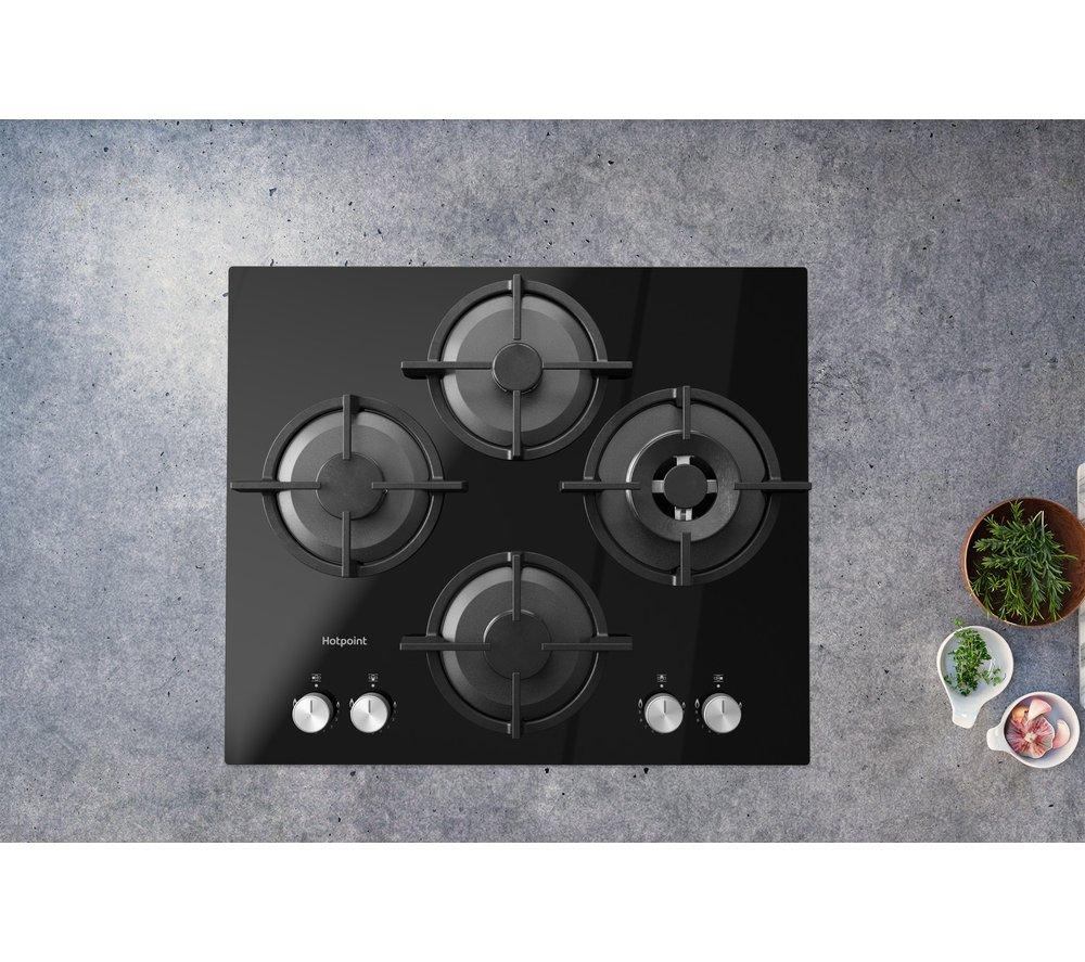 HOTPOINT Flame Control HGS 62S/BK 60 cm Gas Hob - Black image number 3 of 18