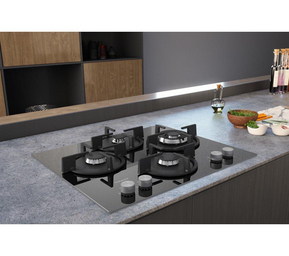 HOTPOINT Flame Control HGS 62S/BK 60 cm Gas Hob - Black image number 4 of 18