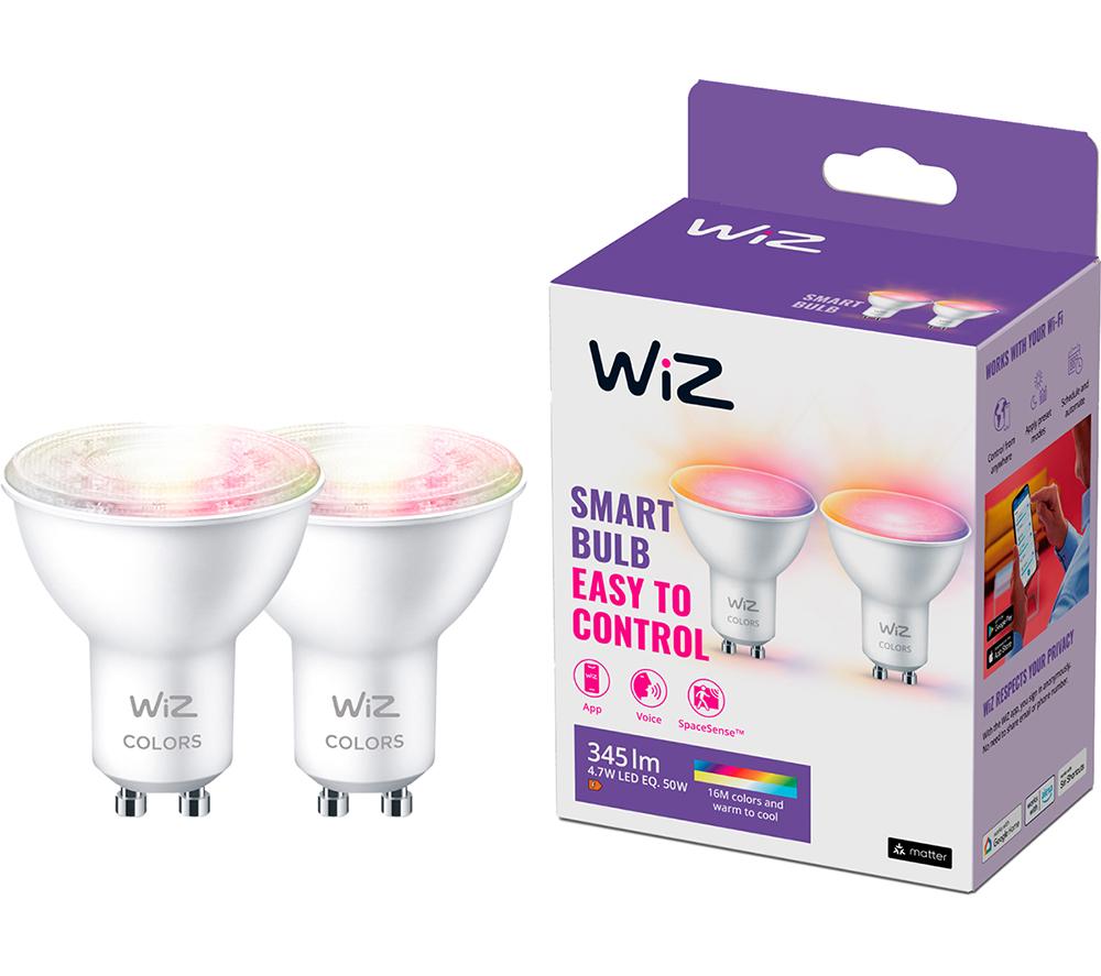 WIZ Full Colour Smart Spotlight Bulb - GU10, Twin Pack