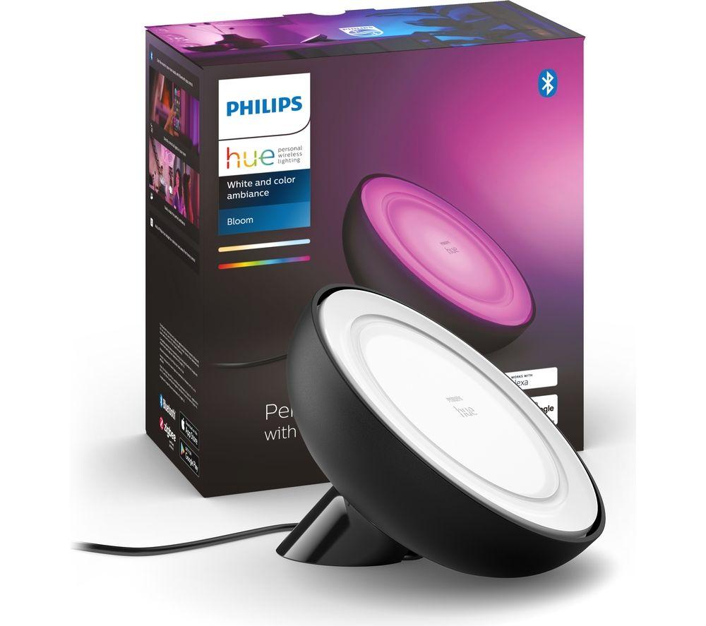 PHILIPS Hue White & Colour Ambiance Bloom 2.0 Smart Table Lamp - Black