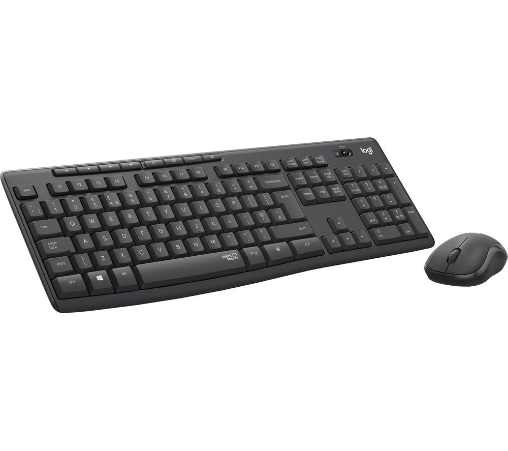 Logitech Slim Wireless Keyboard and Mouse Combo - Low Profile Compact  Layout, Ultra Quiet Operation, 2.4 GHz USB Receiver with Plug and Play  Connectivity, Long Battery Life, Graphite 