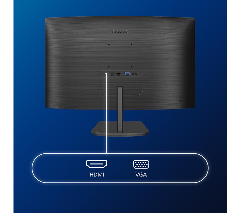 PHILIPS 241E1SCA Full HD 24" Curved VA LCD Monitor - Black image number 6 of 8