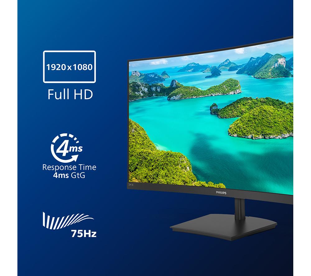 PHILIPS 241E1SCA Full HD 24" Curved VA LCD Monitor - Black image number 8 of 8