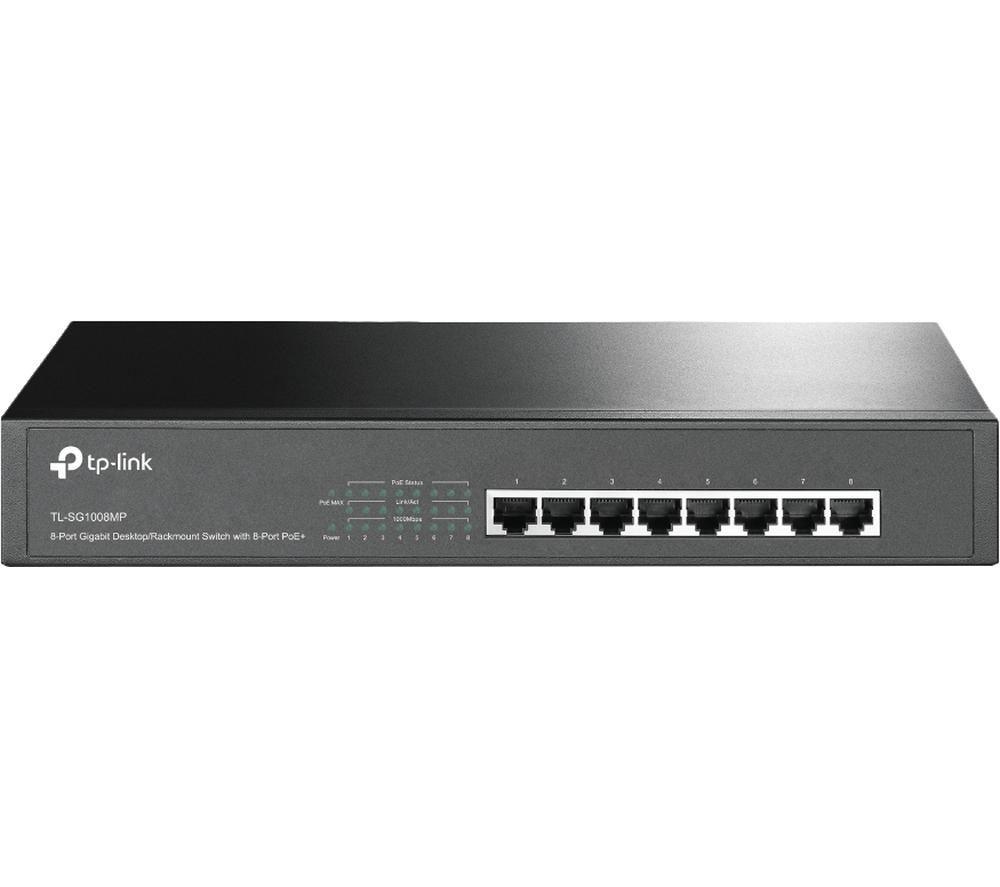 TP-LINK TL-SG1008MP Network Switch - 8-port, Black