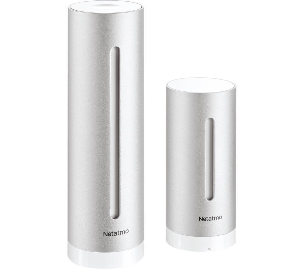 silver two size pillar shaped NETATMO Smart Home Weather System