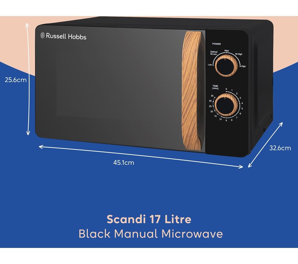 RUSSELL HOBBS RHMM713B-N Compact Solo Microwave - Black image number 3 of 9