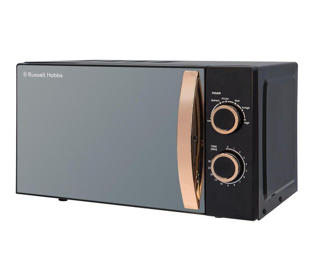 RUSSELL HOBBS RHM1727RG Compact Solo Microwave - Black & Rose Gold