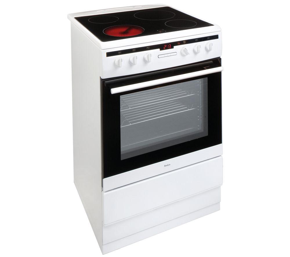 AMICA 608CE2TAW 60 cm Electric Ceramic Cooker - White image number 3 of 9