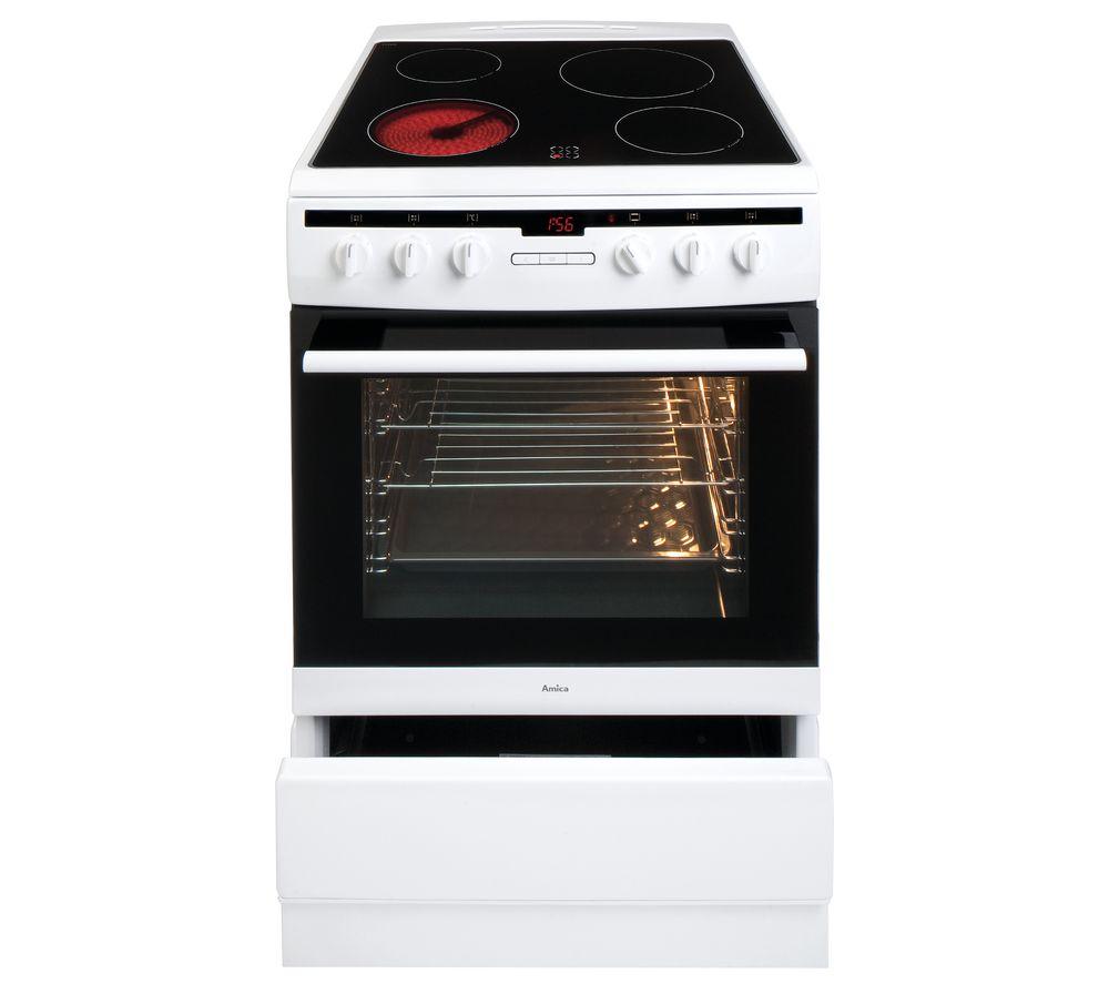 AMICA 608CE2TAW 60 cm Electric Ceramic Cooker - White image number 7 of 9