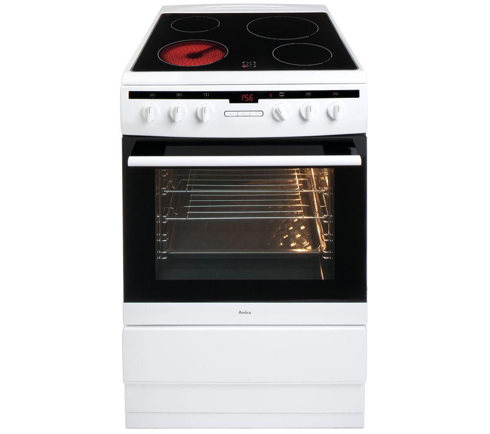 AMICA 608CE2TAW 60 cm Electric Ceramic Cooker - White image number 8 of 9