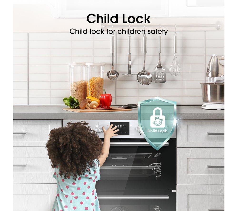 HISENSE BID75211XUK Electric Built-under Double Oven - Stainless Steel & Black image number 7 of 12