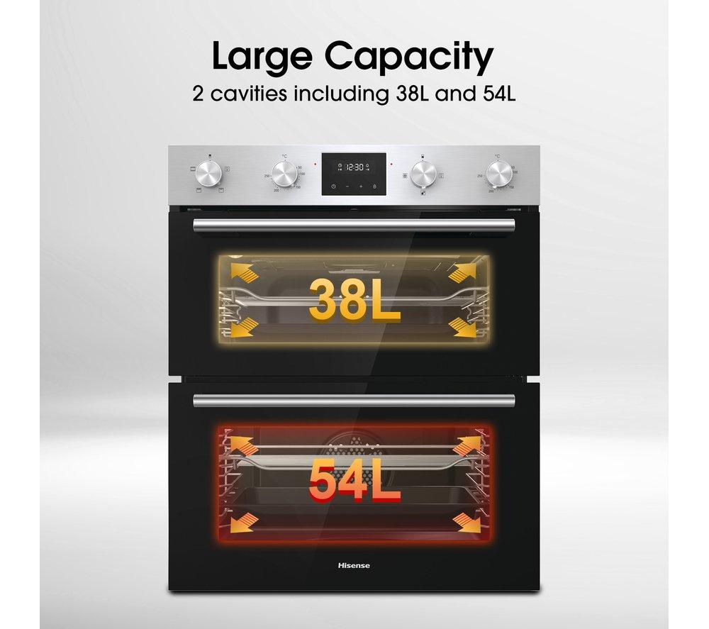 HISENSE BID75211XUK Electric Built-under Double Oven - Stainless Steel & Black image number 9 of 12