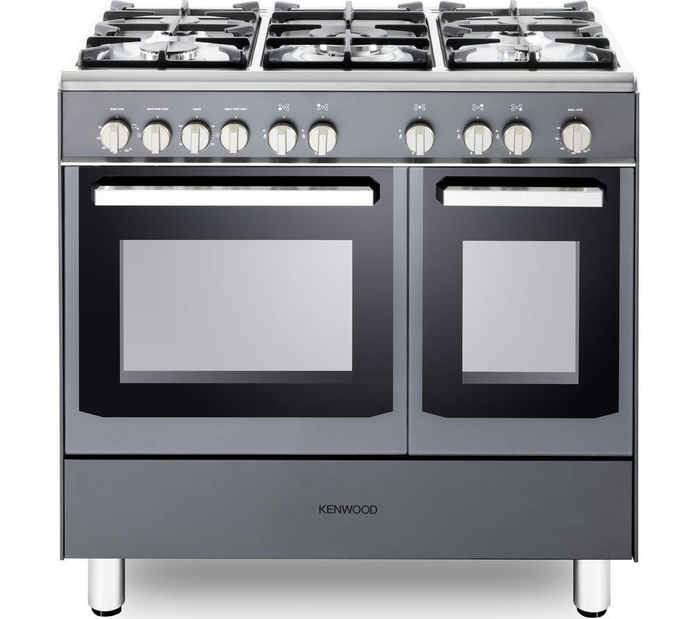 KENWOOD CK407GSL 90 cm Gas Range Cooker - Slate Grey & Chrome, Silver/Grey