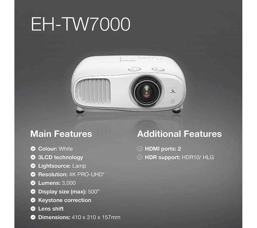 EPSON 4K PRO-UHD EH-TW7000 Home Cinema Projector image number 6 of 9