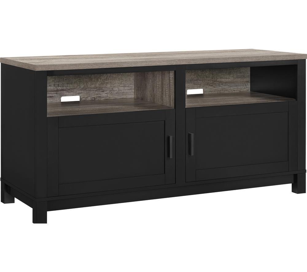 Dorel Home 1753296Pcomuk Carver 1359 Mm Tv Stand - Black & Brown, Black,Brown