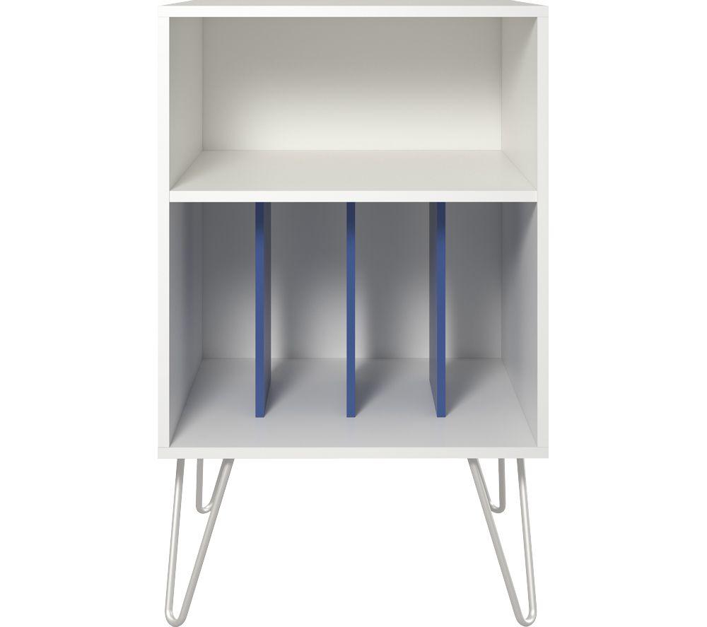 Image of DOREL HOME Concord Turntable Stand - White & Blue, Blue,White