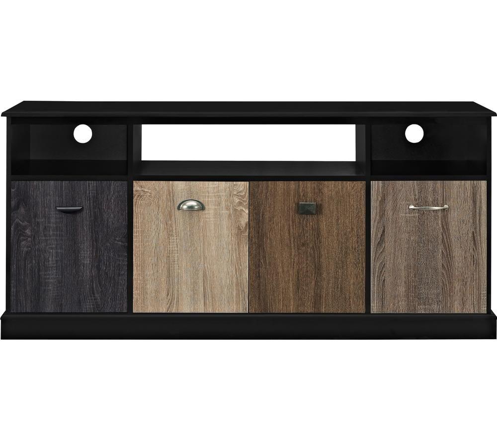 DOREL HOME 1769196PCOMUK Mercer 1524 mm TV Stand for up to 60" TVs- Black, Black