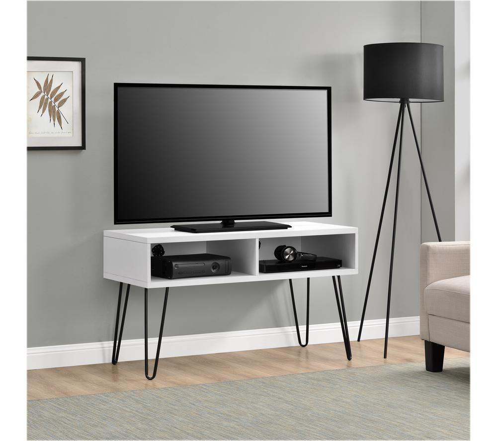 DOREL HOME Owen Retro 1748096PCOMUK 1067 mm TV Stand for up to 42" TVs - White image number 3 of 4
