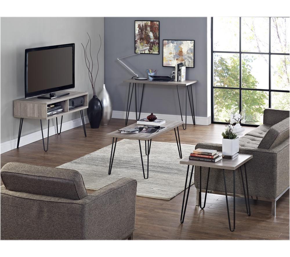 DOREL HOME Owen Retro 1748096PCOMUK 1067 mm TV Stand for up to 42" TVs &ndash; Distressed Grey Oak image number 3 of 6