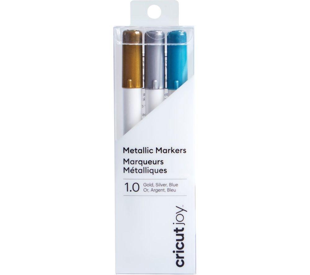 CRICUT Joy Metallic Marker Pens - Gold, Silver & Blue, Pack of 3