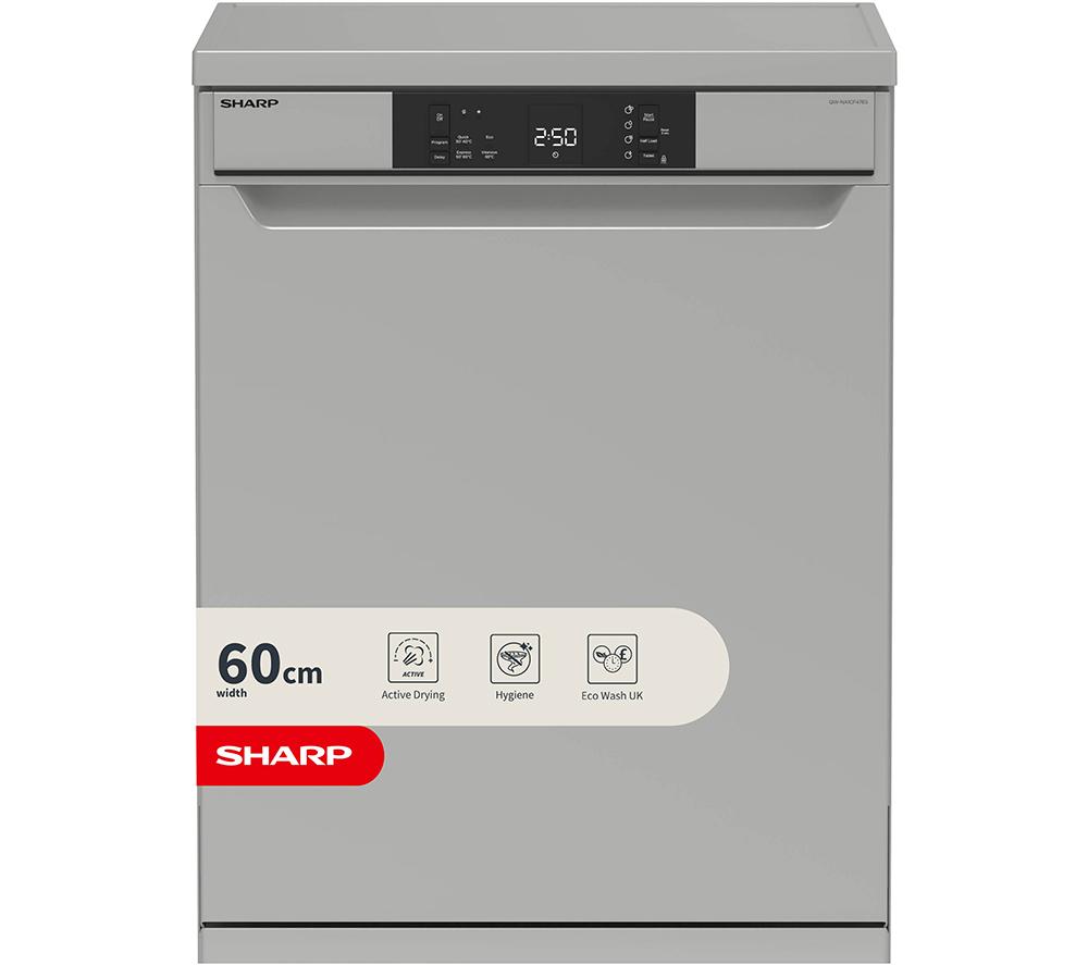 SHARP QW-NA1CF47ES-EN Full-size Dishwasher - Silver, Silver/Grey